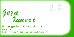 geza kunert business card